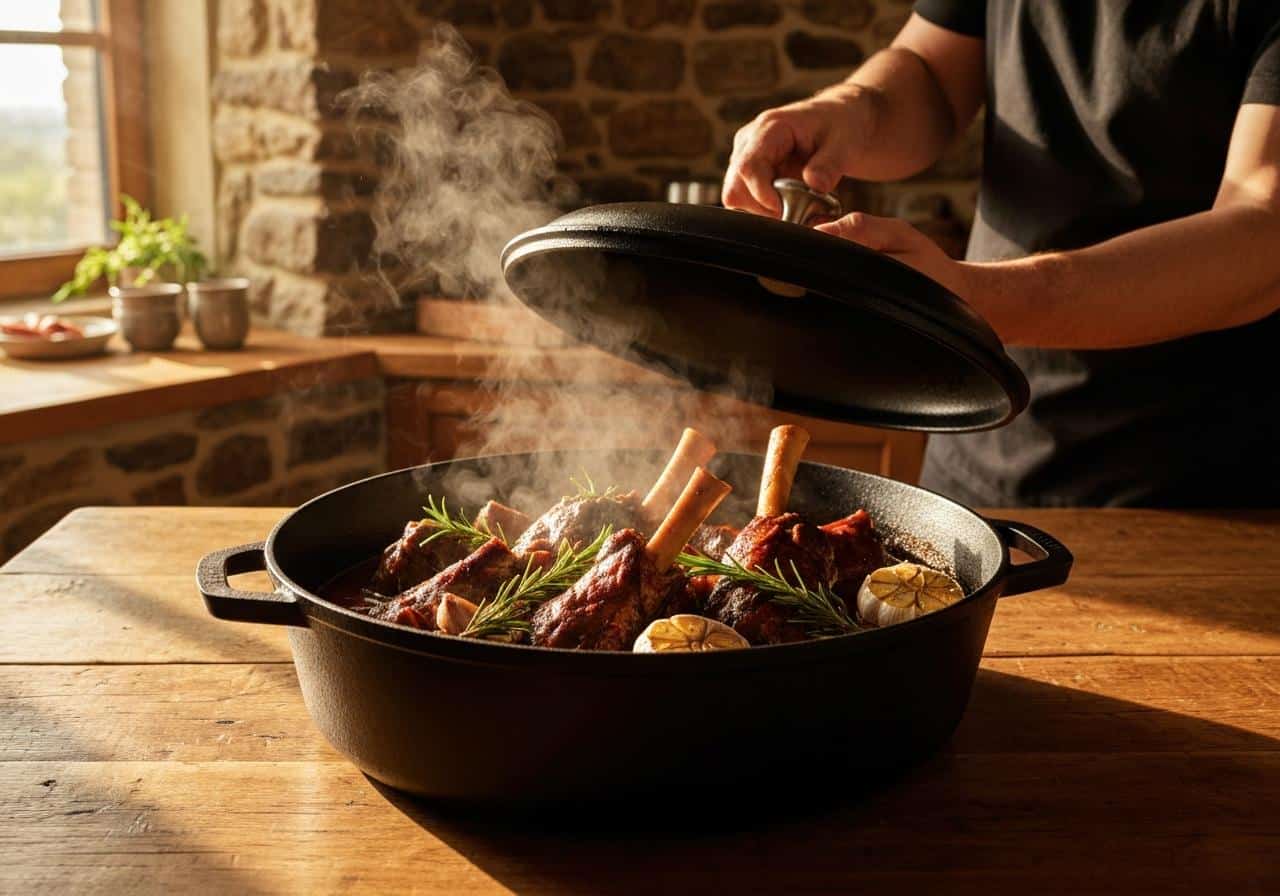 souris d agneau à la cocotte en fonte cuisson lente