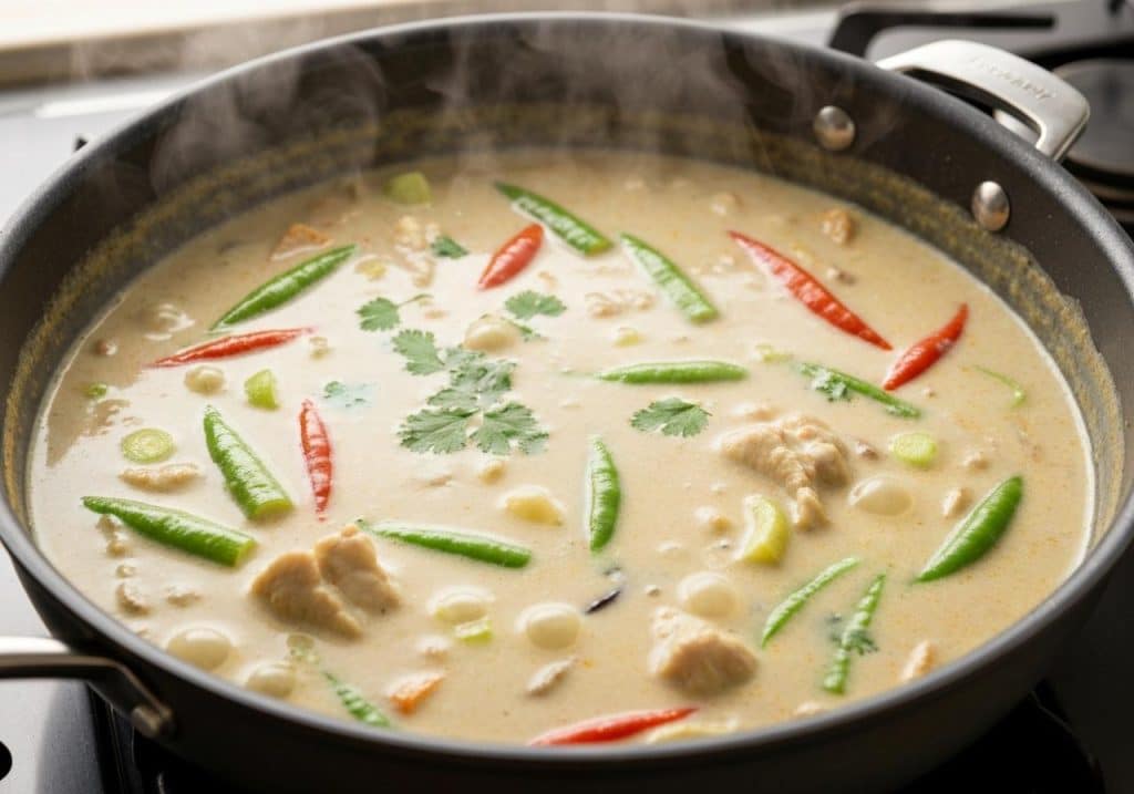 Curry thaïlandais au lait de coco dans casserole