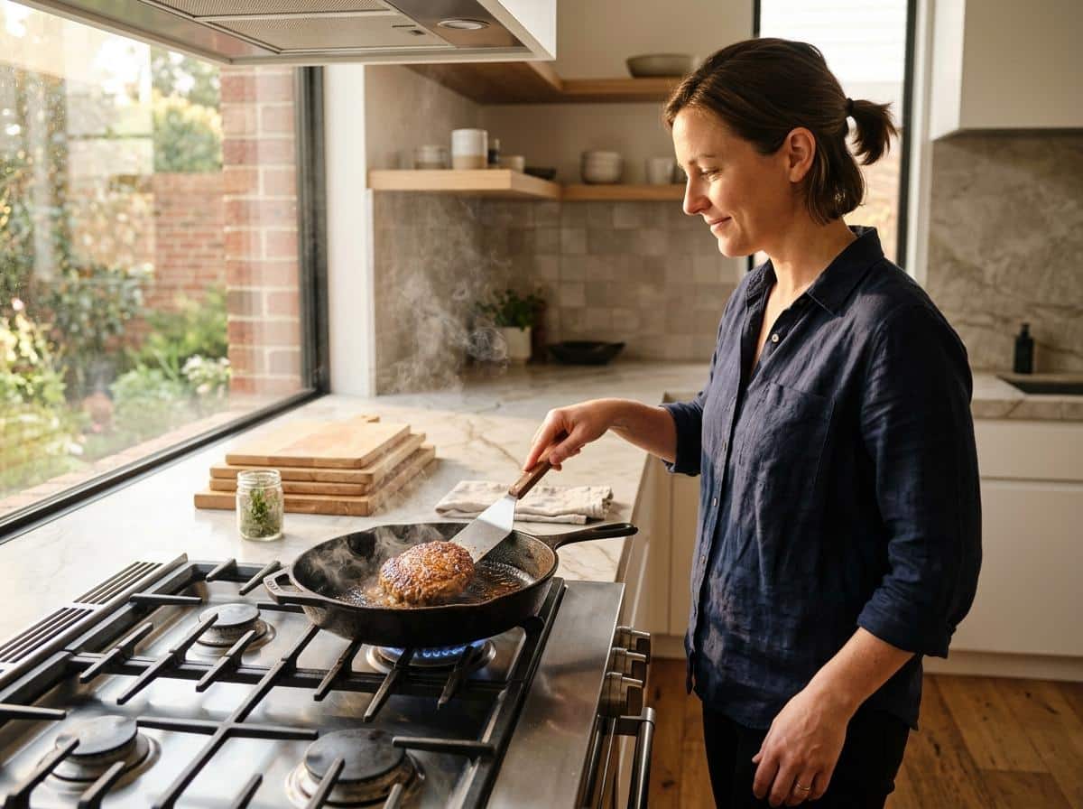 cuire un steak haché surgelé à la poêle sans le dessécher