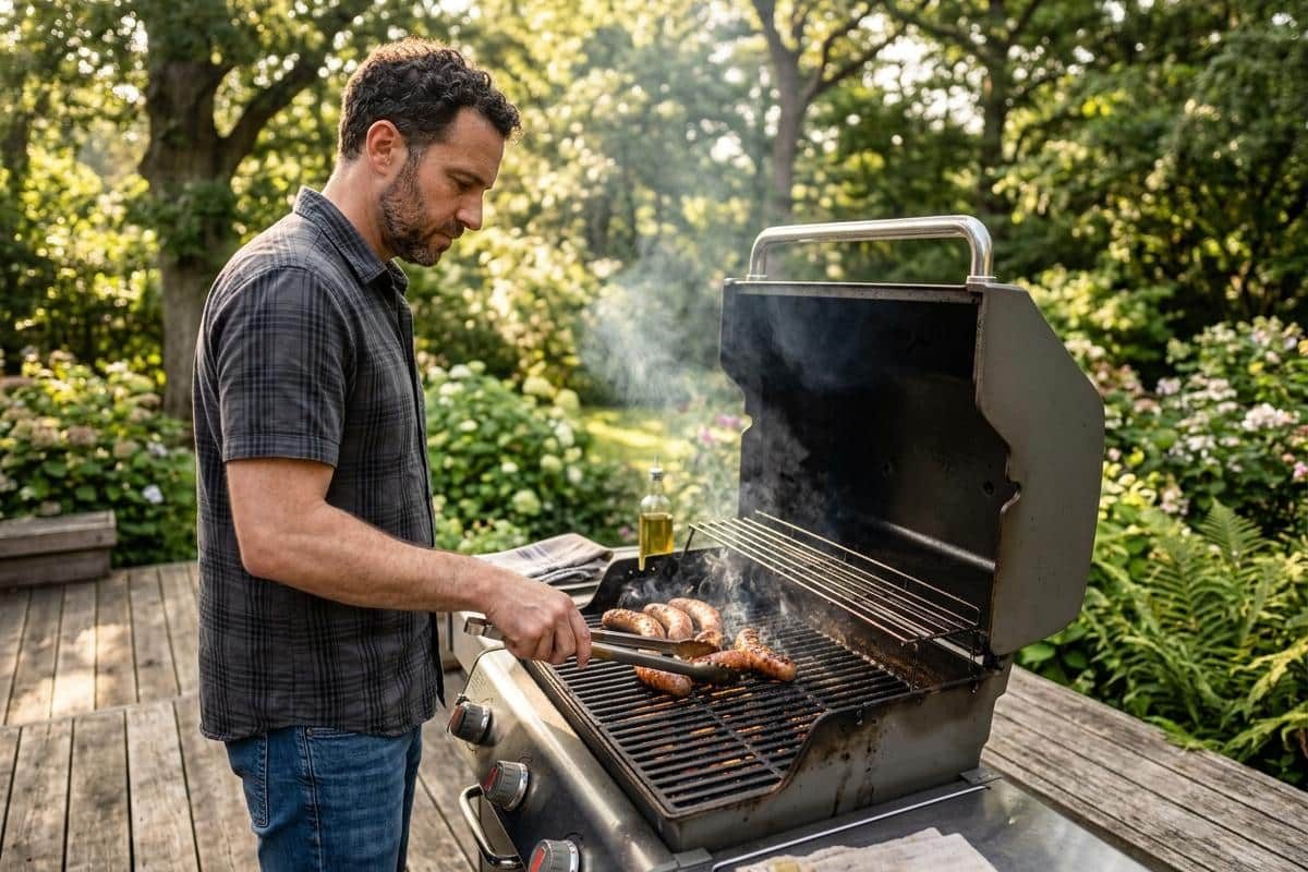 quelle température de cuisson pour les saucisses au barbecue au charbon ou au gaz