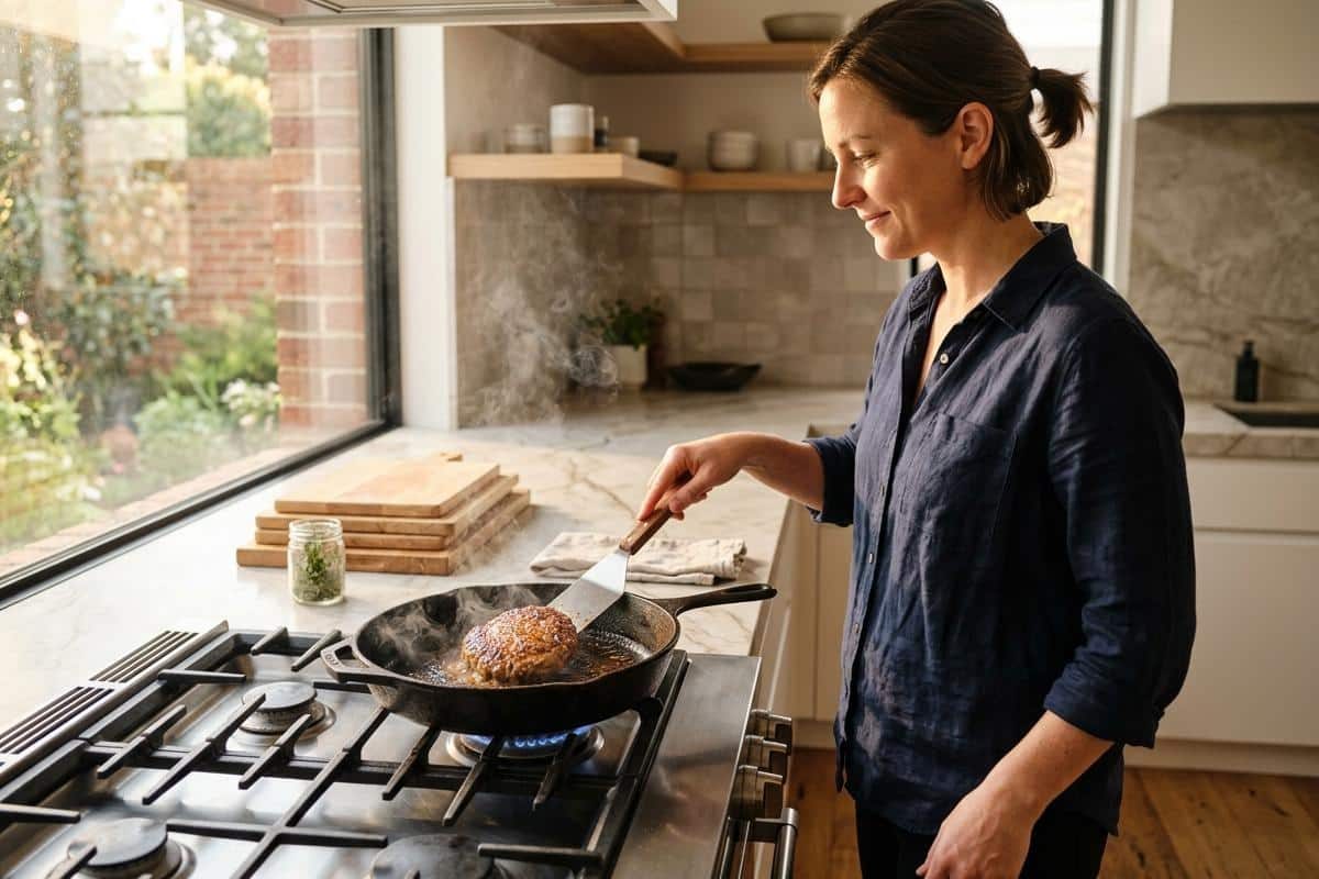 cuire un steak haché surgelé à la poêle sans le dessécher