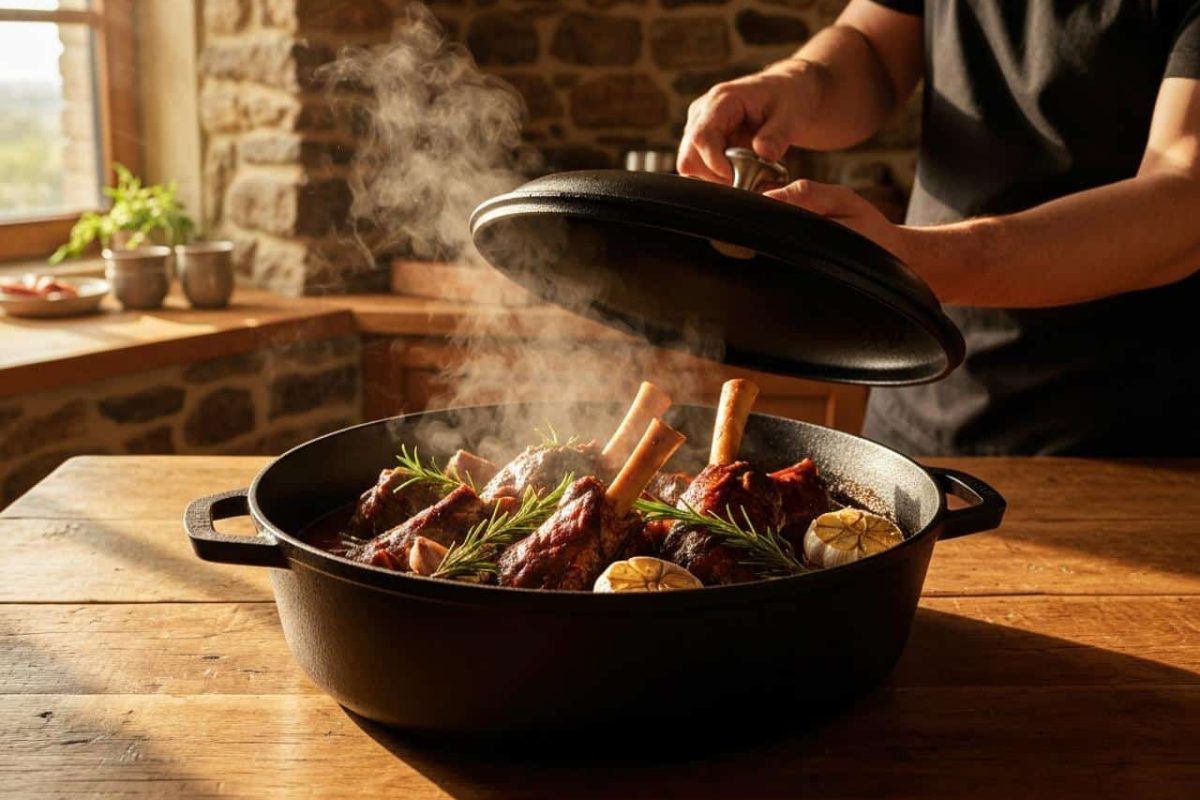 souris d agneau à la cocotte en fonte cuisson lente